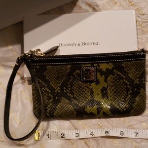Dooney & Bourke python leather wristlet/clutch